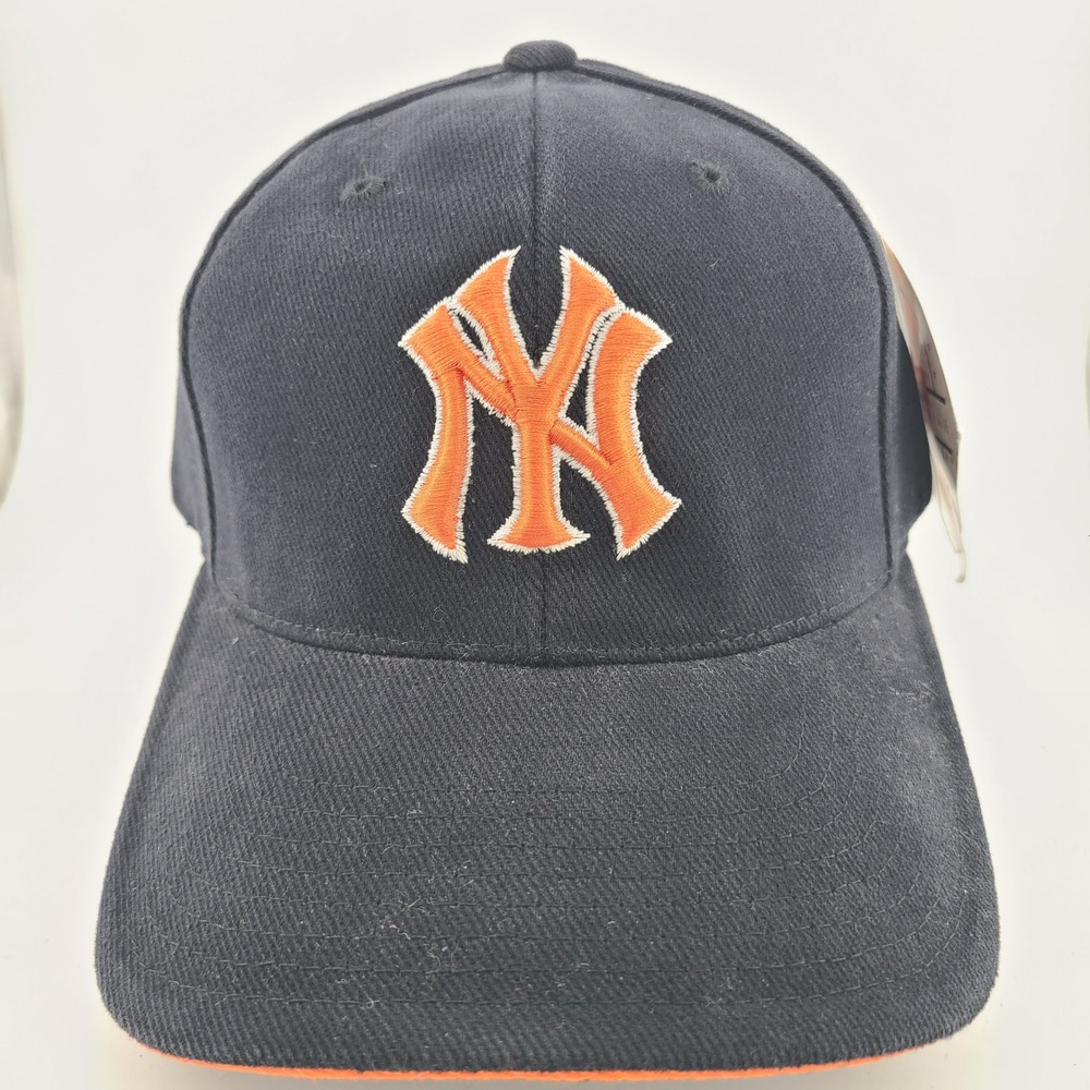 Annco New York Yankees MLB Baseball Hat Mens Black Orange Strapback Cap NWT